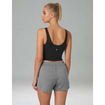 Colorfulkoala Dreamlux Womens Padded Sports Bra High Neck U-Back Yoga Running Workout Athletic Tank Top with Removable Cups(M, Black)