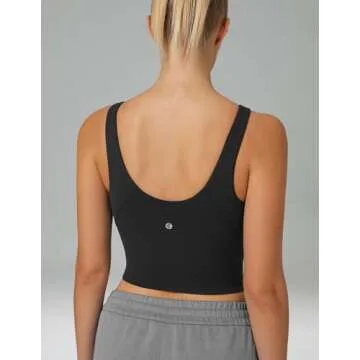Colorfulkoala Dreamlux Womens Padded Sports Bra High Neck U-Back Yoga Running Workout Athletic Tank Top with Removable Cups(M, Black)