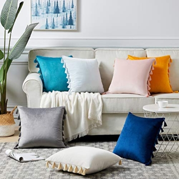 Fancy Homi Cute Decorative Pillow Covers with Tassels