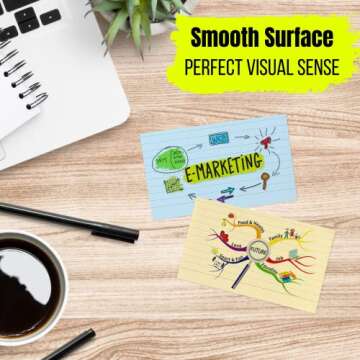 Mr. Pen- Pastel 3" x 5", 180 Lined Index Cards, Note Cards, Flash Cards, Study Cards, Notecards for Studying, Ruled Flashcards for Studying.
