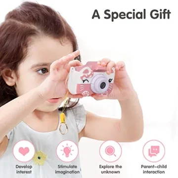 Xinbeiya Kids Digital Camera, Birthday Toy Gifts for Girls Boys Age 3-10, Children Cameras for Toddler with 1080P Video, Portable and Rechargeable Toy Camera for Girls or Boys (Pink)