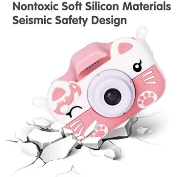 Xinbeiya Kids Digital Camera, Birthday Toy Gifts for Girls Boys Age 3-10, Children Cameras for Toddler with 1080P Video, Portable and Rechargeable Toy Camera for Girls or Boys (Pink)