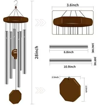 Wind Chimes for Outside, Wind Chimes Outdoor Deep Tone with 6 Tuned Tubes, Memorial Wind Chimes for ...