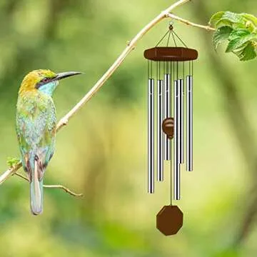 Wind Chimes for Outside, Wind Chimes Outdoor Deep Tone with 6 Tuned Tubes, Memorial Wind Chimes for Garden, Patio and Home