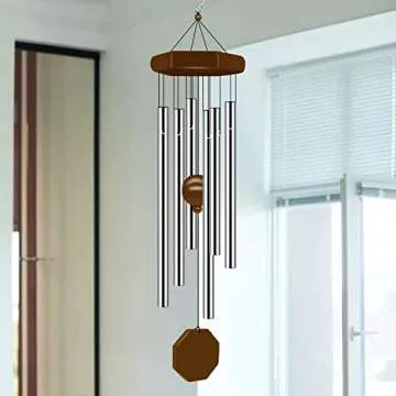 Wind Chimes for Outside, Wind Chimes Outdoor Deep Tone with 6 Tuned Tubes, Memorial Wind Chimes for Garden, Patio and Home
