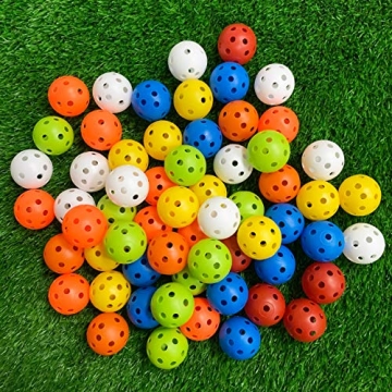 Crestgolf Plastic 50pcs Colored Golf Training Balls – Airflow Hollow 40mm Golf Balls for Driving R...