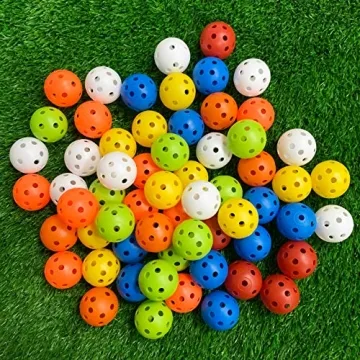 Crestgolf Plastic 50pcs Colored Golf Training Balls – Airflow Hollow 40mm Golf Balls for Driving R...