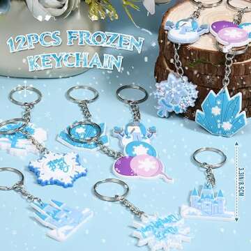 Winrayk 112Pcs Frozen Party Favors Elsa Birthday Supplies for Girls Kids, Gift Bag Stamper Slap Bracelet Keychain Snowflake Ring Sticker Pinata Filler Winter Frozen Birthday Party Supplies Decorations