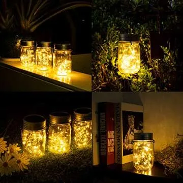 GIGALUMI Solar Mason Jar Lights - 6 Pack for Outdoor Decor