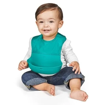 OXO Tot Roll-Up Bib Gray/Teal 2-Pack - Smart Feeding Solution