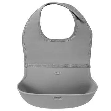 OXO Tot Roll-Up Bib Gray/Teal 2-Pack - Smart Feeding Solution