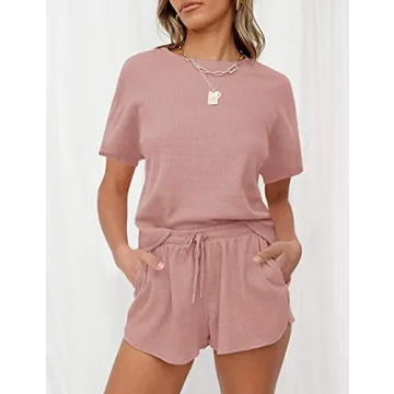 Stylish MEROKEETY Women's Waffle Pajama Set for Comfort