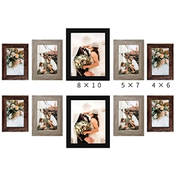 LUCKYLIFE Picture Frame Set - 10-Pack Gallery Frames
