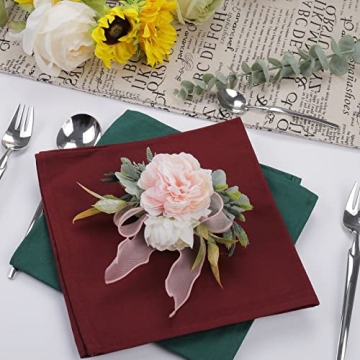 Getfitsoo Handmade Flower Rose Napkin Rings Set for Any Occasion