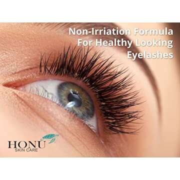 Eyelash Growth Serum By Honu - Lash Growth Serum For Fuller & Thicker Lashes & Brows - Supports Eyelash Growth, Eyebrow Growth, Thinning Lashes, Supports Lash Boost - Advanced Formula For Results