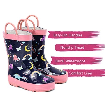 ALEADER Kids Waterproof Rain Boots - Fun & Stylish