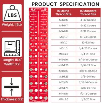 JoblikeBrez Thread Checker for Accurate Nut and Bolt Sizing