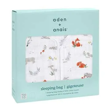 aden + anais Baby Sleeping Bag, 100% Cotton Muslin, Wearable Swaddle Blanket for Girls & Boys, Newbo...