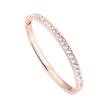 Ted Baker London Clemara Hinge Crystal Bangle Bracelet for Women in Rose Gold Tone