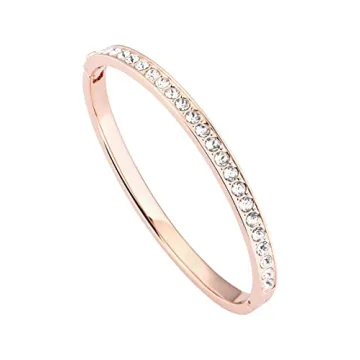 Ted Baker London Clemara Hinge Crystal Bangle Bracelet for Women in Rose Gold Tone