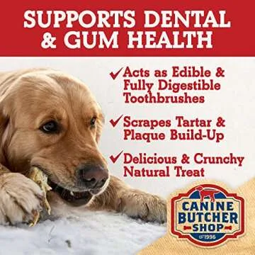 Canine Butcher Shop Chicken Feet Dog Treats, Raised & Made in USA (30-Pack), Dehydrated Chicken Feet, All Natural Dog Chews & Dog Snacks