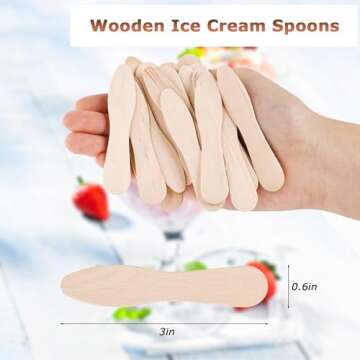 HANSGO 100PCS Wooden Ice Cream Spoons, Mini Tasting Spoons Wooden Small Dessert Spoons Sample Spoons...