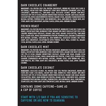 Better Than Coffee Energy Bars - Natural Caffeine Energy Bars - Gluten Free Energy Bars - Caffeinated Chocolate Bar - Hiking Bars - 100mg Caffeine Snack - Coffee Bar Variety Pack (12 Count)