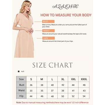 Azalosie Women Wrap Midi Dress Short Sleeve V Neck Tie Waist Flowy Slit Summer Beach Party Wedding Maxi Dress