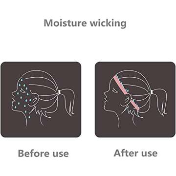 ONEYE Non Slip Headband Workout Headbands for Women Men Solid Sport Headbands Silicone Sweatbands El...