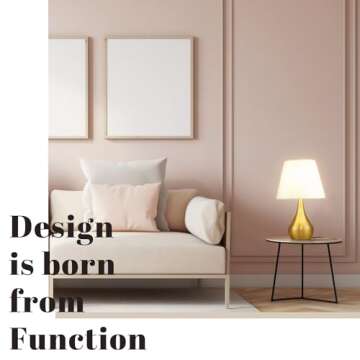 Hamilyeah Gold Table Lamps with Touch Control,Touchable Bedside Lamps Set of 2, Modern Bedroom Lamps 2 Pack, Desk Lamps for Living Room, Home Office, 2 E26 Bulbs Included