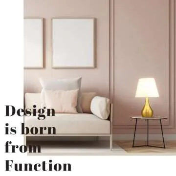 Hamilyeah Gold Table Lamps with Touch Control,Touchable Bedside Lamps Set of 2, Modern Bedroom Lamps 2 Pack, Desk Lamps for Living Room, Home Office, 2 E26 Bulbs Included