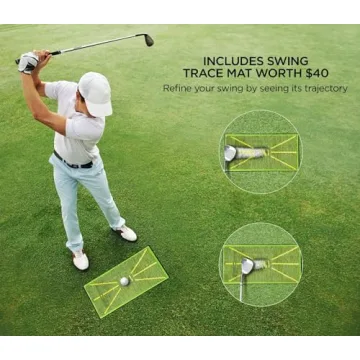 Durable Golf Cage Net 10x10x10 with Target Cloth and Mat