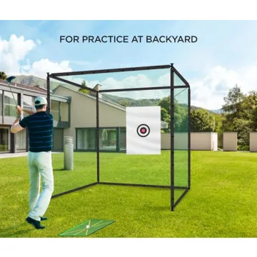 Durable Golf Cage Net 10x10x10 with Target Cloth and Mat