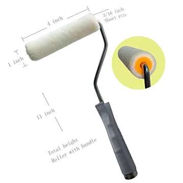 Magimate Small Paint Roller Set with Short Nap Roller Covers, 2 inch Paint Brush and Mini Paint Tray for Household Painting Touch-ups, Cabinet and Craft – 4 inch Paint Roller Kit (7-PK)