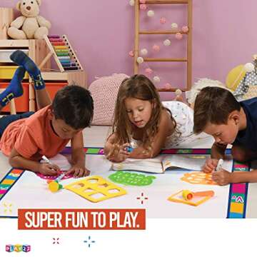 Play22 Large Magic Water Doodle Mat 22 PCS 39X30 - STEM Educational Learning ABC Letters Kids Drawing Board - Extra Large Water Drawing Doodling Mat Mess Free - Gifts for Kids Toddlers Boys and Girls