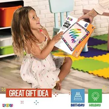 Play22 Large Magic Water Doodle Mat 22 PCS 39X30 - STEM Educational Learning ABC Letters Kids Drawing Board - Extra Large Water Drawing Doodling Mat Mess Free - Gifts for Kids Toddlers Boys and Girls