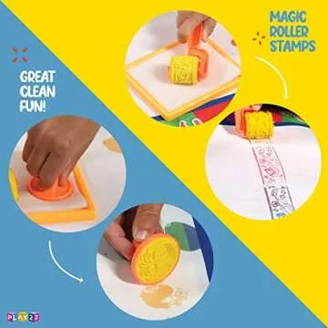 Play22 Large Magic Water Doodle Mat 22 PCS 39X30 - STEM Educational Learning ABC Letters Kids Drawing Board - Extra Large Water Drawing Doodling Mat Mess Free - Gifts for Kids Toddlers Boys and Girls