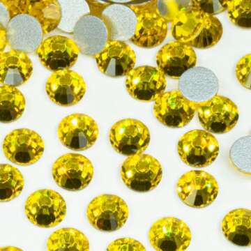 400pcs SS30 6mm Citrine Yellow Nail Rhinestones Bulk Lemon Yellow Nail Art Nail Charms K9 Glass Flat...