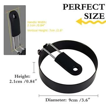 LXLOVESM 3 Packs 3.5'' Egg Rings Set for Breakfast Cooking