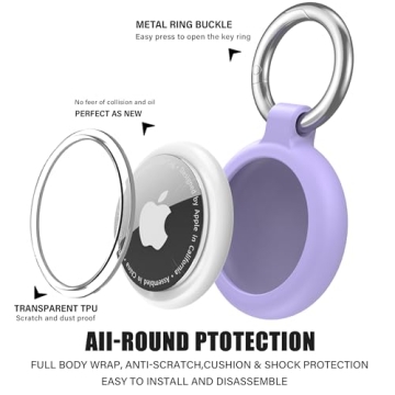 Vibrant Waterproof 4 Pack Airtag Holder for All