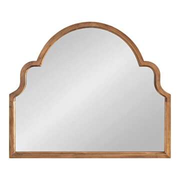 Kate and Laurel Hogan Modern Arched Wall Mirror, 36 x 30, Rustic Brown, Decorative Accent Mirror wit...