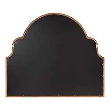 Kate and Laurel Hogan Modern Arched Wall Mirror, 36 x 30, Rustic Brown, Decorative Accent Mirror with Scalloped Crown and Horizontal Orientation for Wall Décor