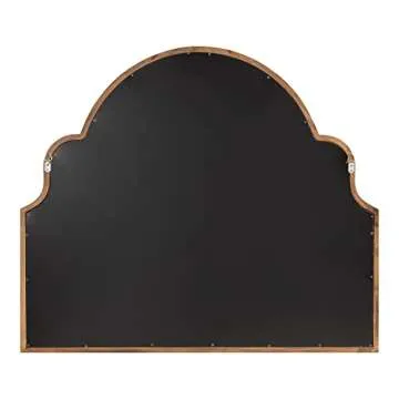 Kate and Laurel Hogan Modern Arched Wall Mirror, 36 x 30, Rustic Brown, Decorative Accent Mirror with Scalloped Crown and Horizontal Orientation for Wall Décor