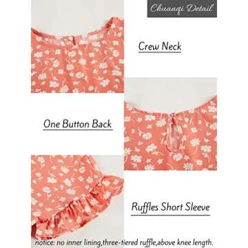 Chuanqi Ruffles Polka Dot Floral Babydoll Dress for Women