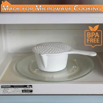 Home-X Microwave Cooking Pot with Strainer Lid - Fast, BPA-Free Cooking