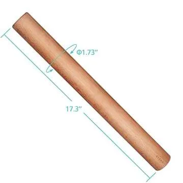 Etens Wooden Rolling Pin for All Dough Types, 17.3 Inches