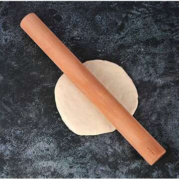 Etens Wooden Rolling Pin for All Dough Types, 17.3 Inches