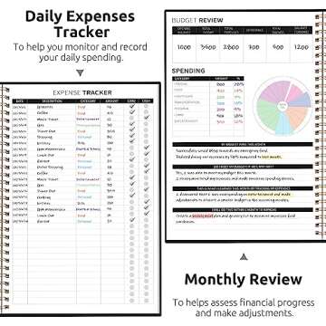 Budget Planner - Monthly Budget Book with Expense Tracker Notebook, Undated Bill Organizer & Finance Planner to Take Control of Your Money, 2024-2025 Account Book to Manage Your Finances-Black