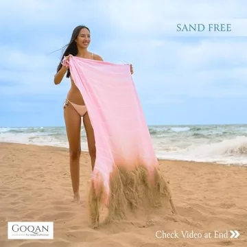 GOQAN Turkish Beach Towel Oversized Sand Free and Quick Dry