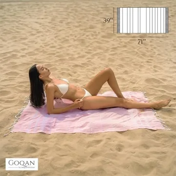 GOQAN Turkish Beach Towel Oversized Sand Free and Quick Dry
